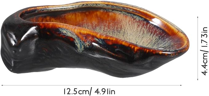 Ciieeo Ceramic Oyster Dish Small Food Plate Vintage Glazed Ceramic Serving Plate for Appetizers Tapas and Seafood Presentation, 1pcs