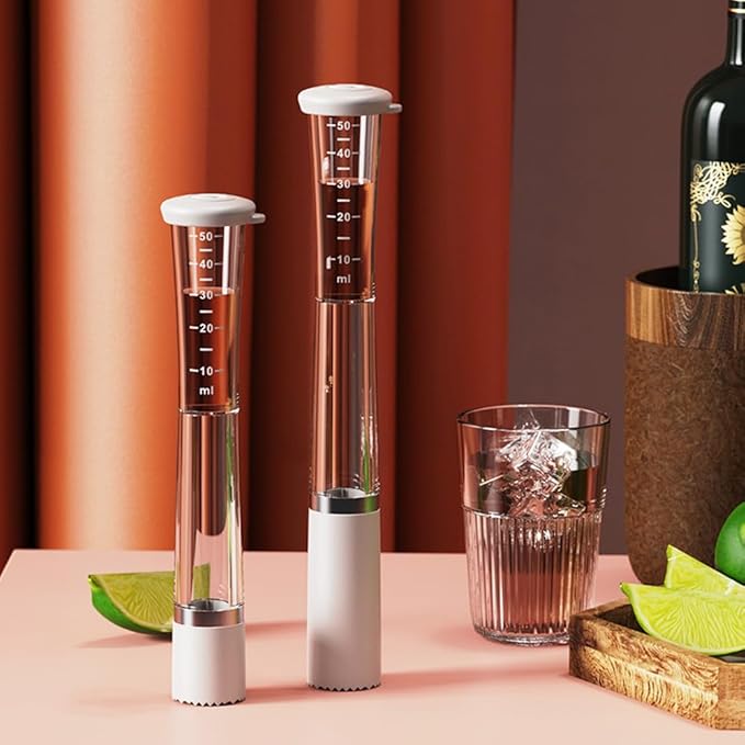 Muddler for Cocktails 2-in-1 Drink Muddler and Jigger Bartender Tool Set for Lemon Drinks Mojitos Cocktail Ice Crusher Pack of 2