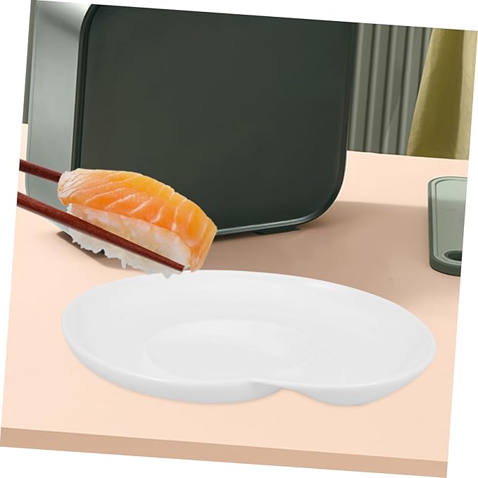 Ceramic Divided Serving Plate Set Creative Dumpling and Sushi Dipping Tray Elegant Food Platter for Appetizers and Snacks for Home and Restaurant Use