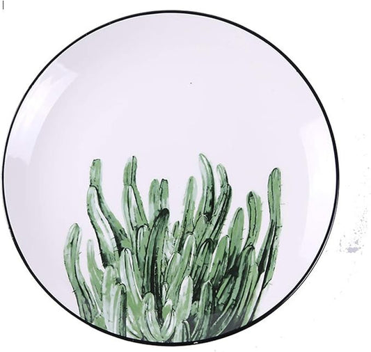 SHINING 8” Green Vegetable Ceramic Plate Creative Fruit Plate Household Steak Plate Plate Set of Ceramic Tableware (Plate G)