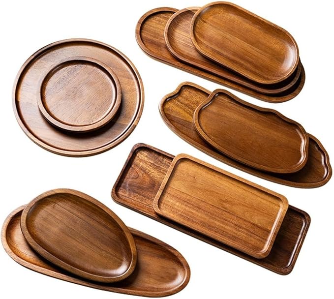 Rectangular Wooden Tray For Serving For Tea Coffee And Desserts With Minimalist Japanese Style And Easy To Clean Wood For Various Settings(TP01（Small）)