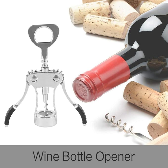10PCS Wine Bottle Opener Stainless Steel Beer Bottle Opener Corkscrew Wine Opener Wine Corkscrew Manual Wing Corkscrew Elegant Wine Opener Tool