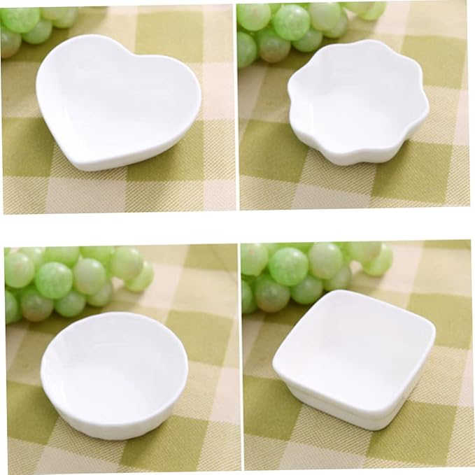 2PCS White Ceramic Dipping Dishes Square Seasoning Sauce Plates for Condiments Appetizers and Desserts Elegant and Stackable Kitchen Serving Bowls