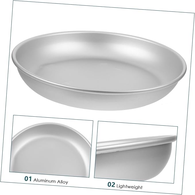 Milisten Aluminum Serving Tray Picnic Plate Snack Dish Food-Safe Decorative Portable for Outdoor Wedding