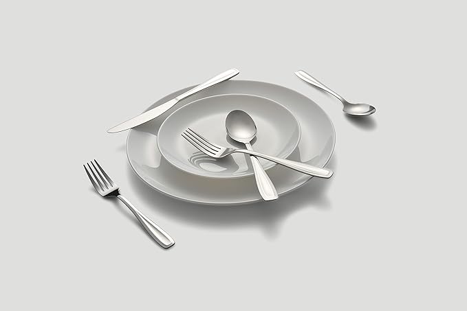 Cambridge 426540CJBR2R Waylen Mirror 40-Piece Flatware Set with Rustic Caddy