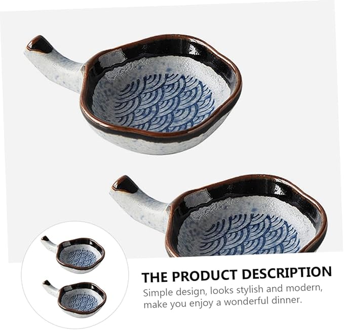 2pcs Japanese Dipping Dish Cutlery Tray Vintage Tray Dessert Trays Ceramic Chopsticks Holder Mini Sushi Tray Dip Dishes Sauce Plate Sauce Dipping Dish Ceramic Chopstick Rest