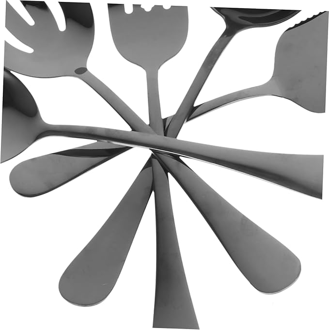 Zerodeko Heavy Duty Silverware Set Serving Spoon Fork Cutter Reusable Cutlery Set Kitchen Utensil