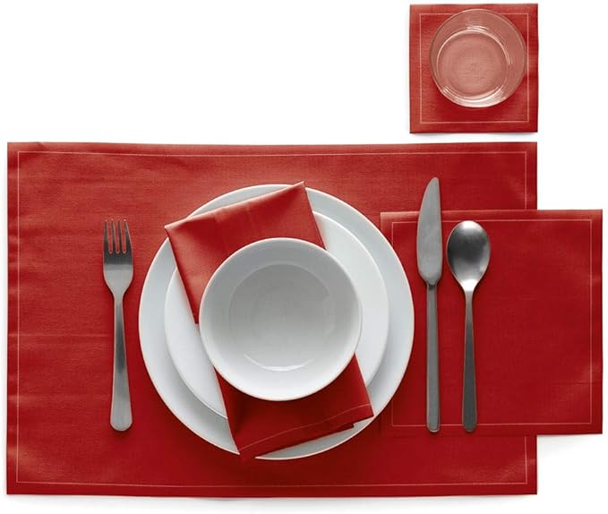 Cotton Dinner Napkin - 12.6 x 12.6 in - 12 units per roll - Lipstick Red