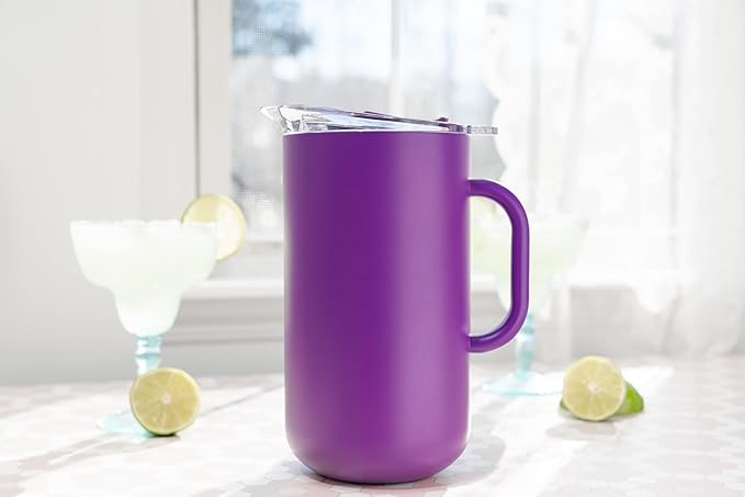 Served Premium Insulated Pitcher (2L/66oz) - Double Walled, Copper Lined Stainless Steel Pitcher with Lid - Vacuum Insulated Carafe for Hot Coffee, Tea, Iced Drinks, Water, Cocktails, and More
