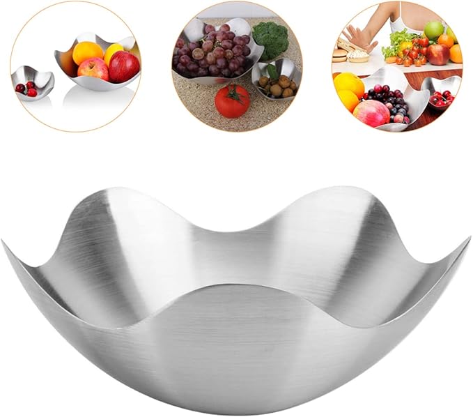 Cabilock 1pc Stainless Steel Steamer Silver Serving Dish Decorative Decoration Fruit Serving Plate Serving Tray Dish Metal Serving Platter Serving Platter Tray Silver Plate Serving Platters