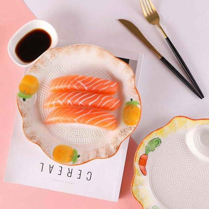 Multi Purpose Appetizer Ceramic Tray Vinegar Bowl Elegant Sushi Cookie Serving Dishes Dipping Sauce Plate for Dumplings French Fries Snacks Homes Restaurants Design Sense Souvenirs