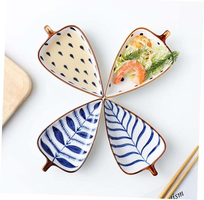 Alipis 3pcs Ceramic Sauce Dish Random Style Appetizer Plates for Dipping Sauces Condiments Seasoning Cute and Functional Kitchen Accessory