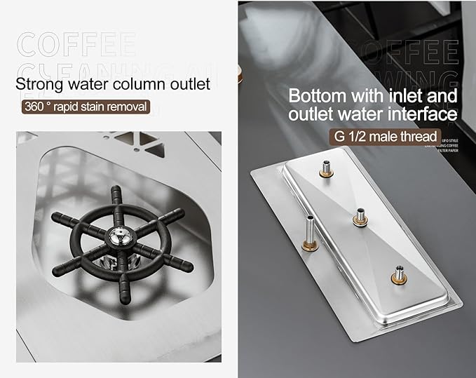 Double Headed Glass Cup Rinser with Faucet Stainless Steel Glass Washer for Kitchen Sink Bottle Washer Cup Cleaner Sink Attachment Accessories for Home Bar Faucet
