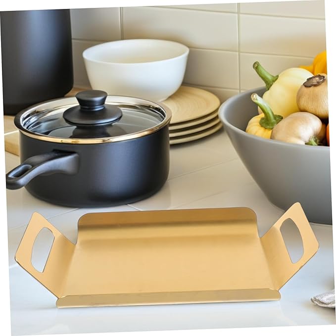 Stainless Steel Serving Platter with Handles Thickened Tray for Desserts Cakes and BBQ Snack Serving Tray for Home Kitchens and Restaurants