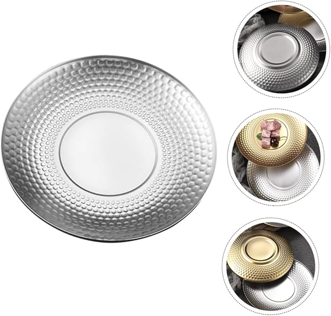 LIFKOME Stainless Steel Fruit Tray Multi-functional Serving Platter for Bbq Snacks Desserts