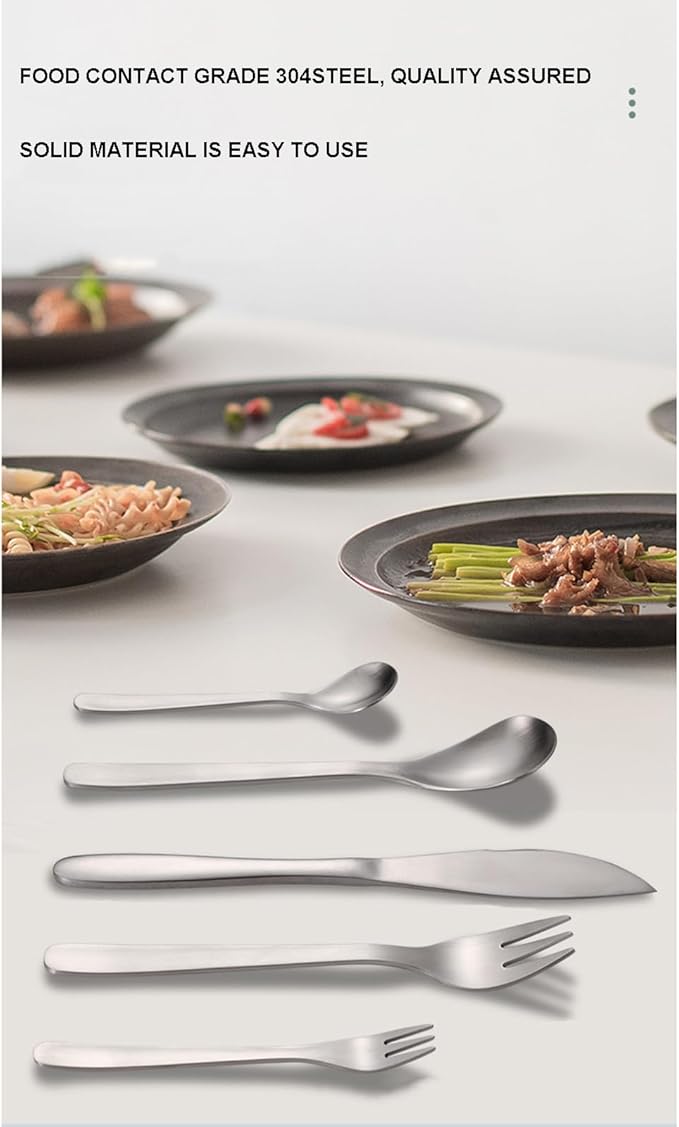60-Piece Silverware,Service for 12，Japanese Creative Retro Western Stainless Steel Yanagi Knife, Fork and Spoon，Well Made，Dishwasher Safe，Ergonomic，Serving Set, Mirror Finish, Gift Box