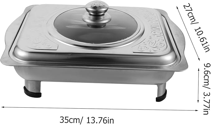 VOSAREA Dinner Plate Stainless Steel Serving Tray Easy to Clean Buffet Tray Cover Party Platters
