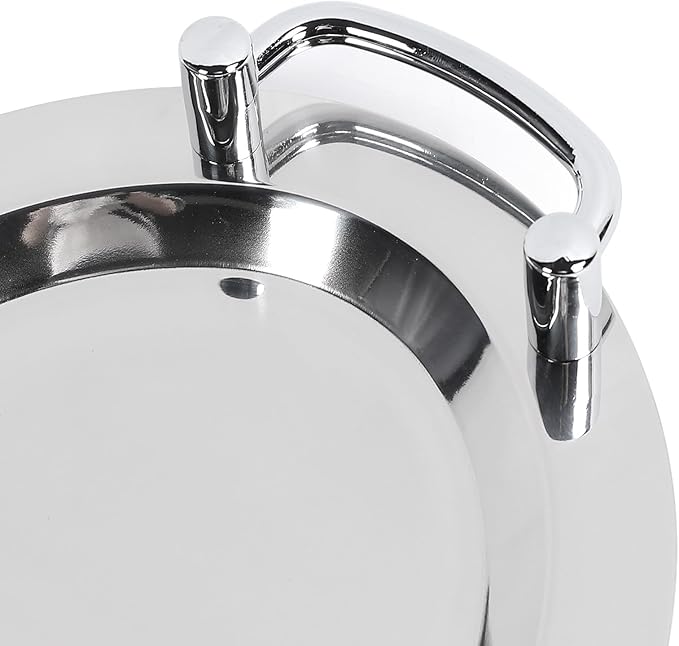 Stainless Steel Serving Tray,Mirrored Silver Tray Bright Mirror Finish Serving Tray with Handle for Hotel Restaurant Banquet Wedding - Elegant and Durable Platter (Egg Shape (Length 15.35in))