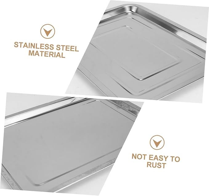 4pcs Stainless Steel Serving Tray Silver Food Plate Snack Plate Decorative Trays for Home Restaurant Clean Fruit Bread Cake