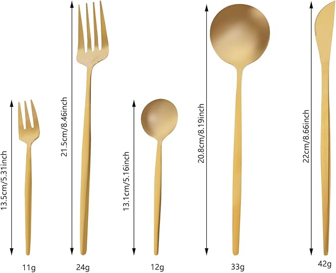 90PCS Gold Dinnerware Set, Gold Flatware Cutlery Set, Stainless Steel Utensils Set for Home Restaurant