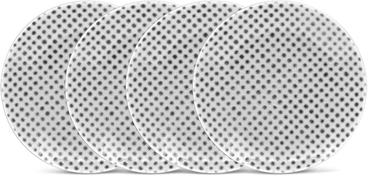 Noritake Grey Hammock Set of 4 Coupe Appetizer Plates, 6-1/2"