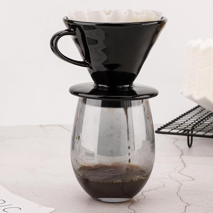 EUSOAR Drip Coffee Filter, 1-2 Cup Pack of 100 Mini Size Disposable White Unbleached Replacement Basket Coffee Filters Paper Sheets, for Home Commercial Dripper Pour Over and Drip Coffee Makers
