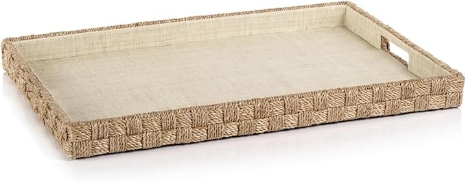 Zodax Abaca Rope Serving Tray | Extra Large 24" x 16"