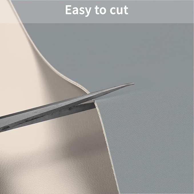 Leather Table Cover,1.8mm Thick,24x48 Inch Desk Cover,Large Desk Mat,Table Protector,Table Cover Protector,Office Desk Cover,Coffee Table Protector(Off White+Light Gray,24x48)