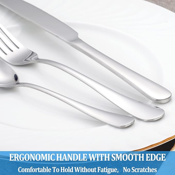 24 Pcs Teaspoons Set, Food Grade Stainless Steel Tea Spoons, Durable Small Spoons, Metal Dessert Spoon, Spoon Silverware for Home, Kitchen or Restaurant, Mirror Polished & Dishwasher Safe, 6.7-Inch