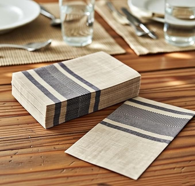 Made in Italy Linen-Feel Disposable Guest Towels - Premium Airlaid Cloth-Like Bathroom Napkins, Soft & Absorbent Luxury Hand Towels, Elegant Dinner Napkins for Parties