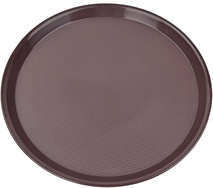 Ggbin Round Serving Tray for Food, Set of 4 Fast Food Serving Trays