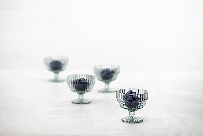 Fortessa Archie Glass, 10 Ounce Footed Dessert Bowl (Set of 6), Verde Green