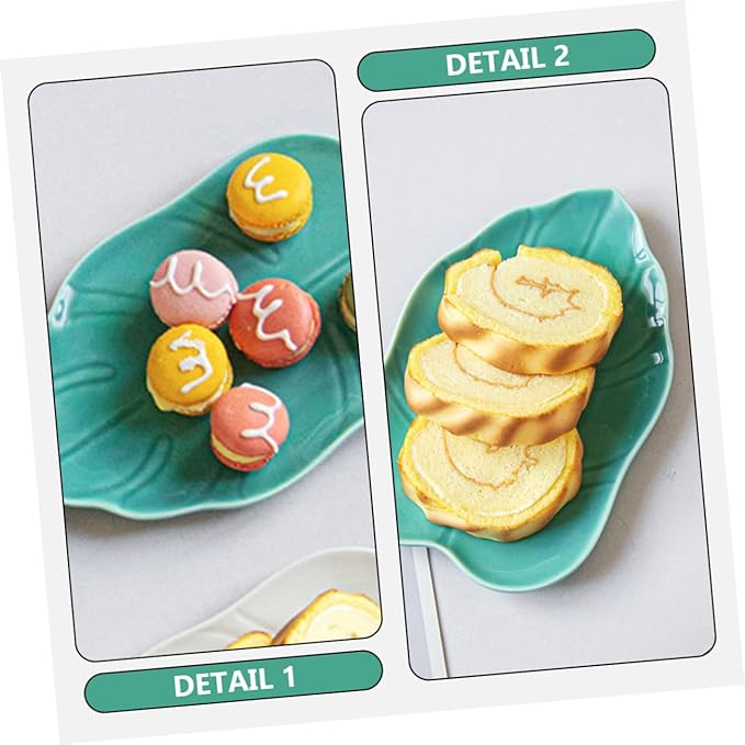 Leaf Shaped Dessert Plate Polished Smooth Food Serving Plate for Appetizer Cake Fruit Multi-function