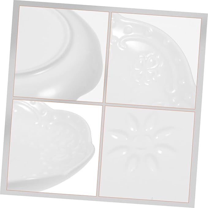 2Pcs Ceramic Appetizer Plates Elegant Embossed Sauce Dishes for Dipping Sauces for Snacks and Garnishes for Housewarming and Dinner Parties