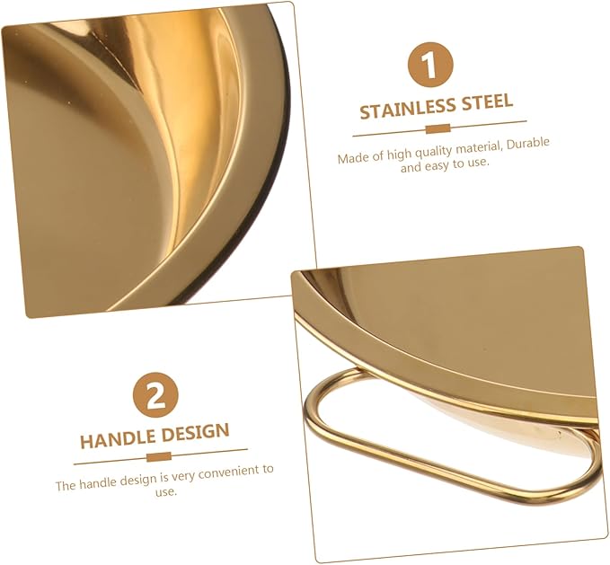 Ciieeo Covered Serving Tray Round Plate Stainless Steel Plate for Steamed Rice