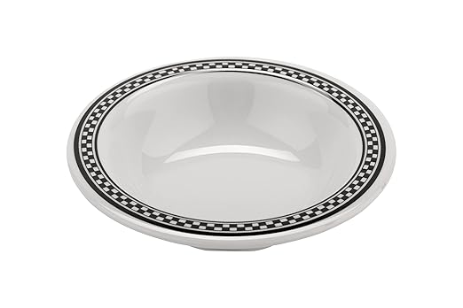 GET B-454-X-EC Melamine Narrow Rim Fruit/Dessert Bowl, 4.5 Ounce, Diamond Chexers (Set of 4)