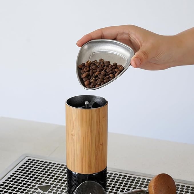 watchget Coffee Beans Dosing Cup Coffee Dosing Tray Stainless Steel Tea&Coffee Dosing Vessel Coffee Bean Display Dish Sample Tray Storage Container Single Dose Measuring Tray Triangle Shape