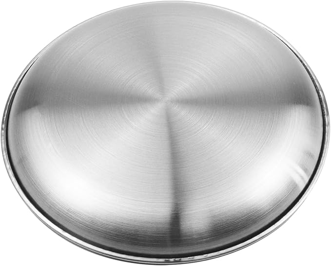 Antrader 4PCS Silver Serving Tray,5.5inch Stainless Steel Decorative Tray, Round Tray,Small Storage Tray for Jewelry, Makeup, Candle, Toiletry, Kitchen