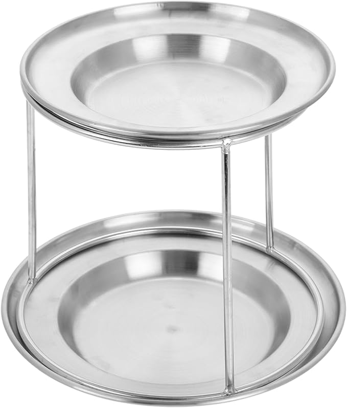 Generic Stainless Steel Seafood Tray Set Cupcake Holder Party Seafood Stand Dessert Holder Appetizer Serving Tray Party Serving Tray Cake Display Stand Silver