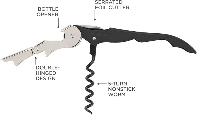 True Truetap Holiday Color Block Double Hinged Corkscrews, Red/Green (1225)