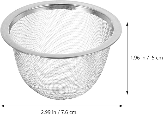 8pcs Stainless Steel Tea Infuser Filter Mesh Strainer for Loose Leaf Tea Herbs and Spices Diameter x Height for Home Brewing
