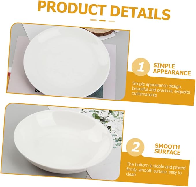 Cabilock 2Pcs White Ceramic Dipping Plate Condiment Dish for Appetizers and Sauces and Stable Design for Electric Oil Aromatherapy Warmers and Home Decor