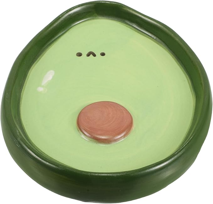 SUPVOX Ceramic Snack Plates 4-inch Avocado Shape Small Appetizer Dipping Dish Hand-painted Dessert Plates for Home Use