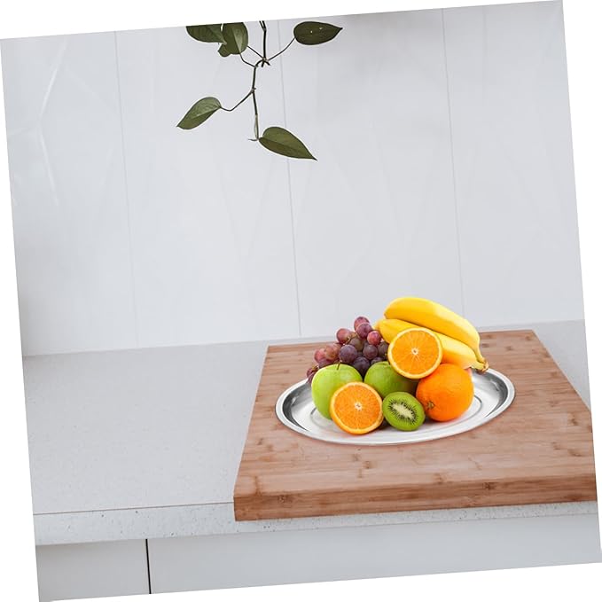 GLEAVI 2pcs Stainless Steel Oval Serving Plate Fish Steaming Dish for Western Cuisine Pastries and Snacks Compact Design for Home and Restaurant Use