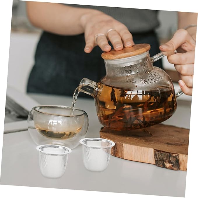 IMIKEYA 10 Pack Tea Strainer Stainless Steel Teapot Infuser Reusable Tea Filters Mesh Tea Strainer for Easy Brewing