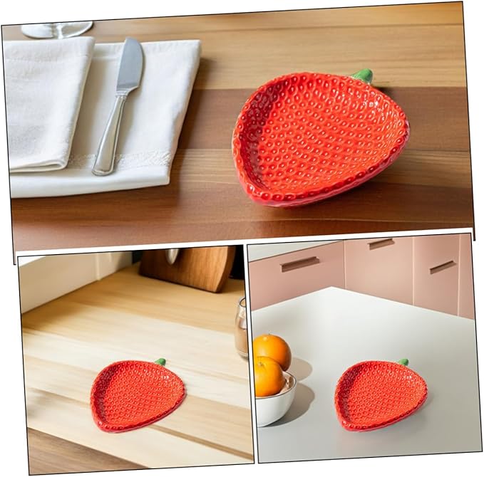 Appetizer Plate: Strawberry Design Ceramic Dessert And Snack Dish - Serving Plate - Strawberry Dish Enhance Dining Experience