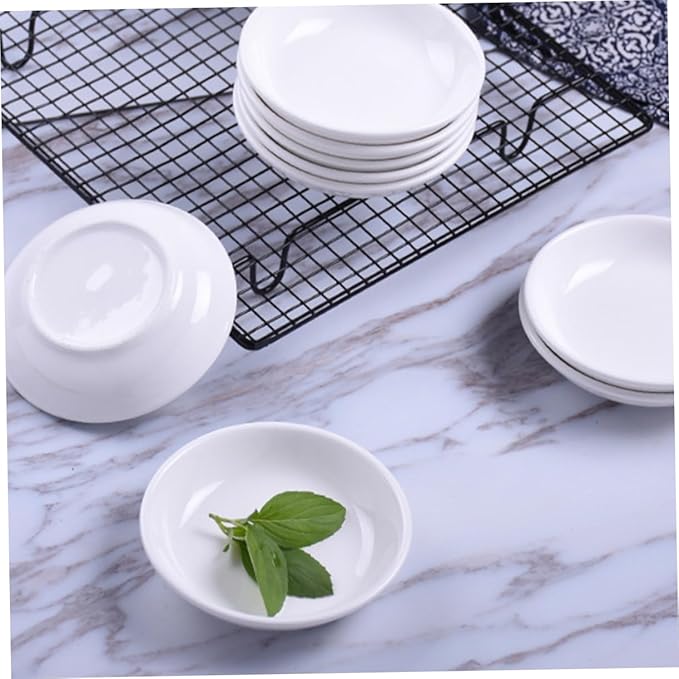 Cabilock 6pcs Home Restaurant Use Ceramic Sauce Plates Dipping Dishes Seasoning Dishes Small Plates Sauce Storage Holder