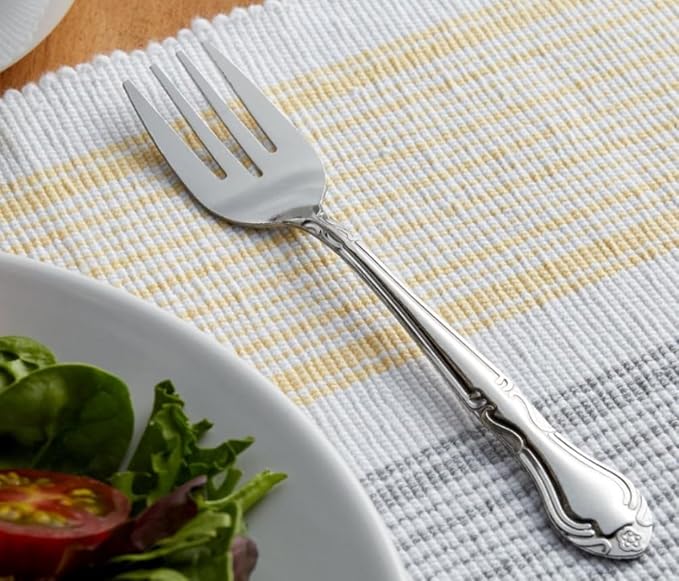 Soro Essentials- Stainless Steel Windy City Salad Fork Set of 24- Serving Utensils Serving Flatware Cutlery Kitchen Tableware Buffet Serving Utensils for Home Kitchen and Restaurant