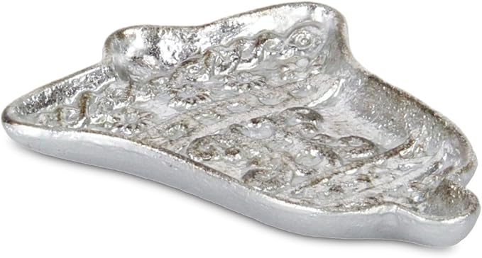 5" Silver Cast Iron Christmas Bell Trinket Tray