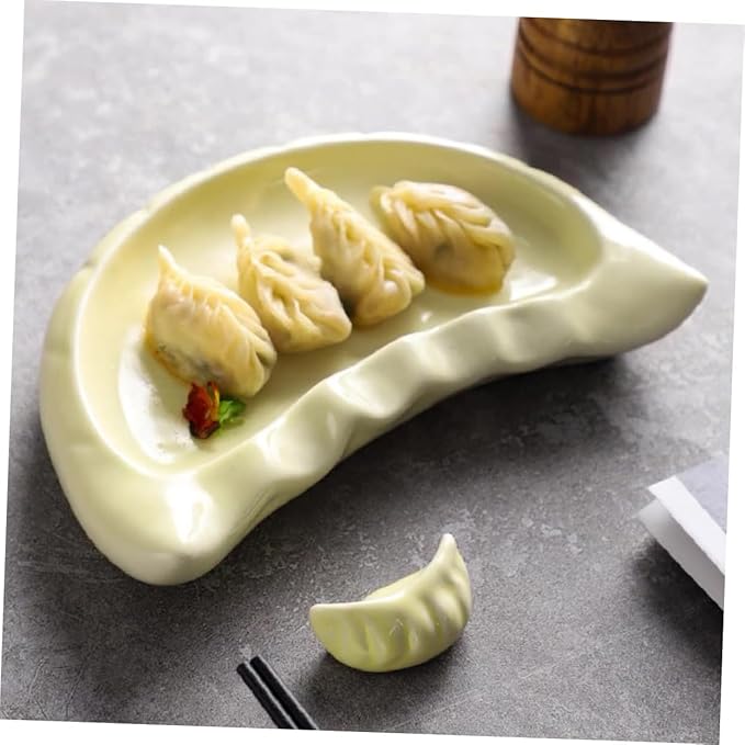 Unique Shape Dumpling Plate Ceramic Dinnerware Snack Plates for Style Table Setting